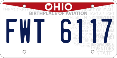 OH license plate FWT6117