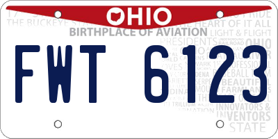 OH license plate FWT6123