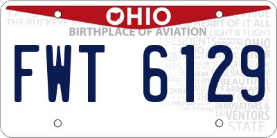OH license plate FWT6129