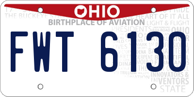 OH license plate FWT6130