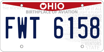 OH license plate FWT6158