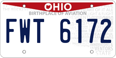 OH license plate FWT6172