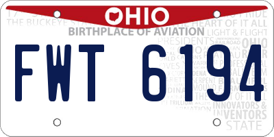 OH license plate FWT6194