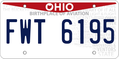 OH license plate FWT6195