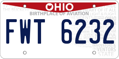 OH license plate FWT6232