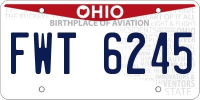 OH license plate FWT6245