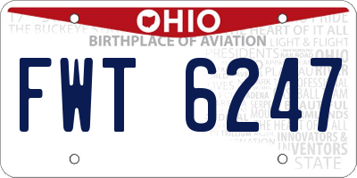 OH license plate FWT6247