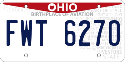 OH license plate FWT6270