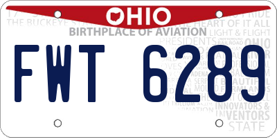 OH license plate FWT6289