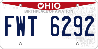 OH license plate FWT6292