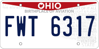 OH license plate FWT6317