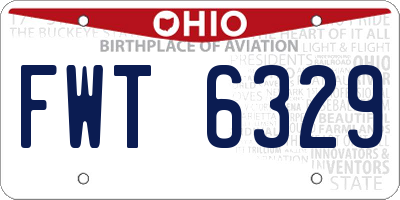OH license plate FWT6329