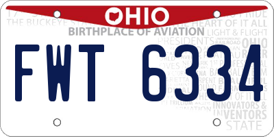 OH license plate FWT6334