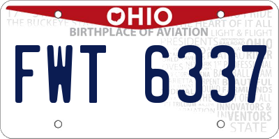 OH license plate FWT6337