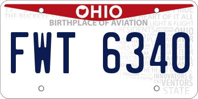 OH license plate FWT6340