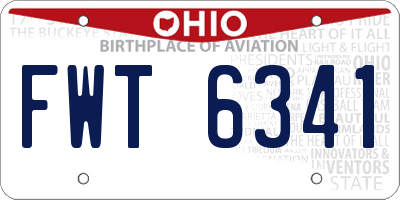 OH license plate FWT6341