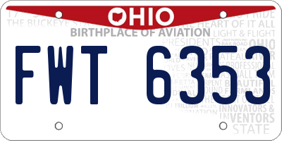 OH license plate FWT6353