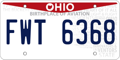OH license plate FWT6368