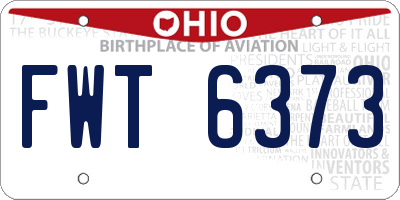 OH license plate FWT6373
