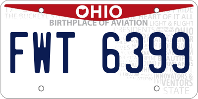 OH license plate FWT6399