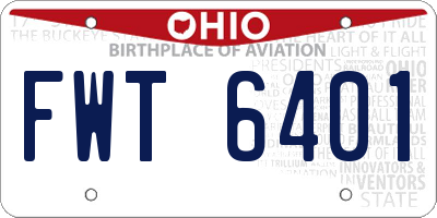 OH license plate FWT6401