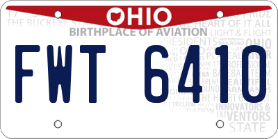OH license plate FWT6410