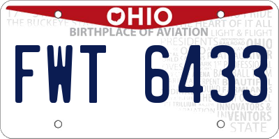 OH license plate FWT6433