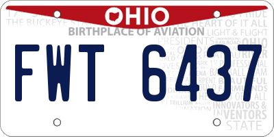 OH license plate FWT6437
