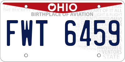 OH license plate FWT6459