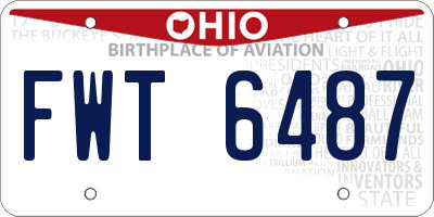 OH license plate FWT6487