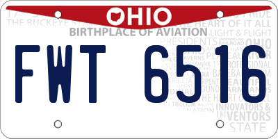OH license plate FWT6516