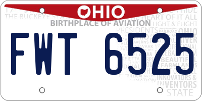 OH license plate FWT6525