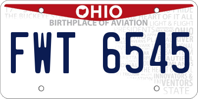 OH license plate FWT6545