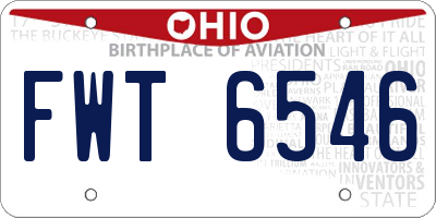 OH license plate FWT6546