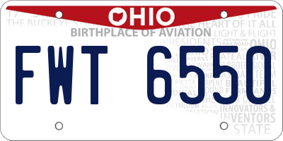 OH license plate FWT6550