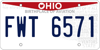 OH license plate FWT6571
