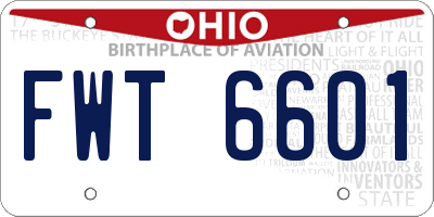 OH license plate FWT6601