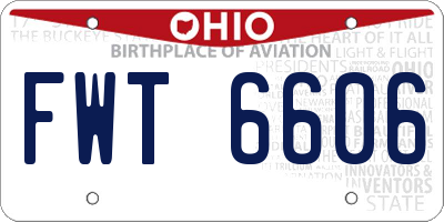 OH license plate FWT6606