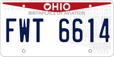 OH license plate FWT6614