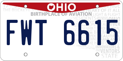 OH license plate FWT6615