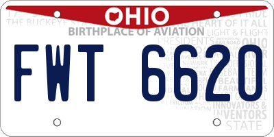 OH license plate FWT6620