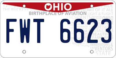 OH license plate FWT6623