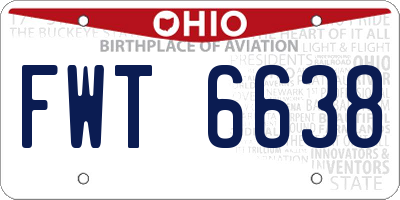 OH license plate FWT6638