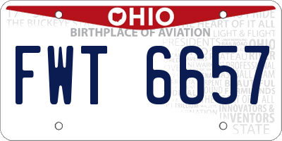 OH license plate FWT6657