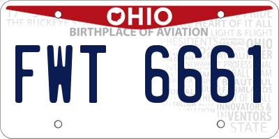OH license plate FWT6661