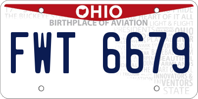 OH license plate FWT6679