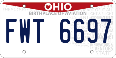 OH license plate FWT6697