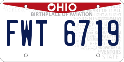 OH license plate FWT6719