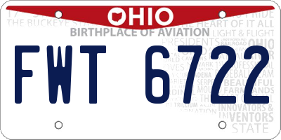 OH license plate FWT6722