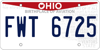 OH license plate FWT6725